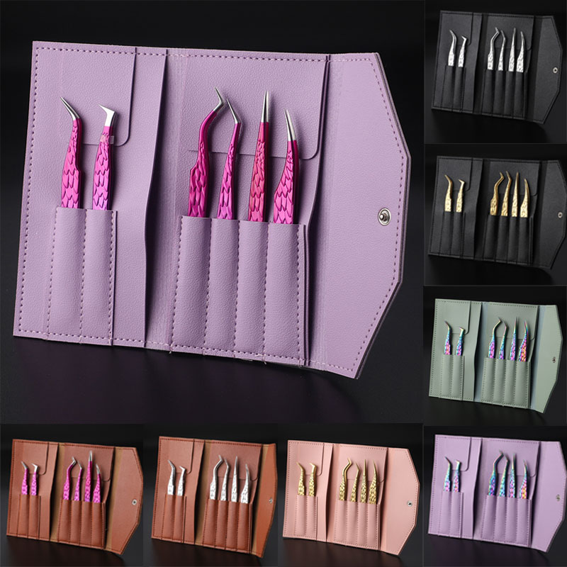 Planted Clip Tweezers - Conjunto de pinças para cílios postiços,